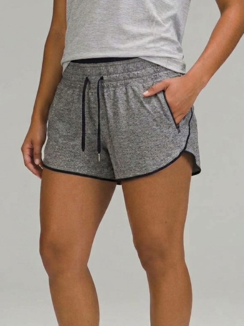 lululemon athletica Like New Gray Heathered Athletic Shorts with Black Trim